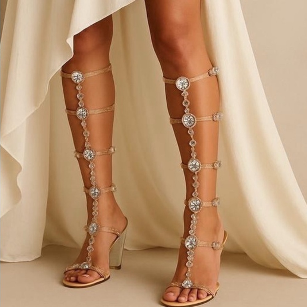 🛍Bundle sale🛍Embellished Wedge gladiator sandals nwot 10